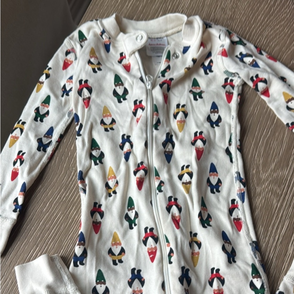 Hannah Andersson Gnome Holiday onesie pajamas